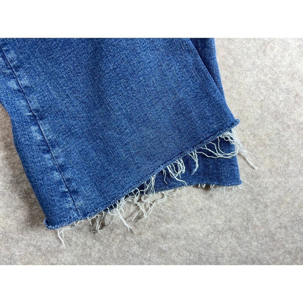 American Eagle Stretch Flare Overalls Raw Hem Adjustable Straps Size 2 Regular - Picture 8 of 14